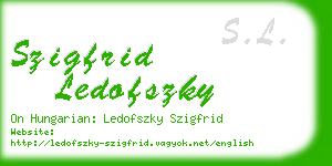 szigfrid ledofszky business card